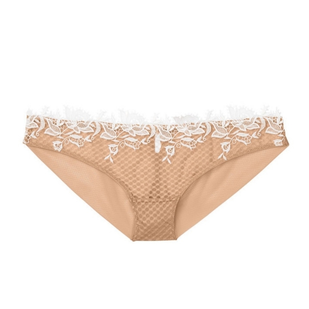 VS Dream Angels Beige & White Cheekini Panty